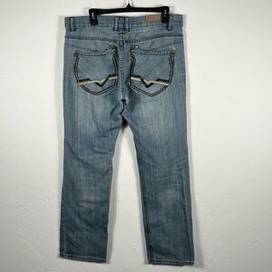 🔥 FUSAI Jeans 1997 Distressed Embroidered Light Wash F.U.S.A.I. Mens 36x32 - GU